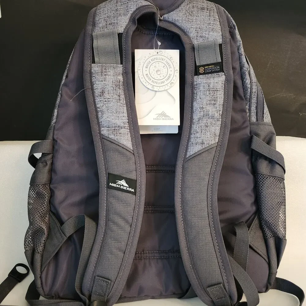 NWT High Sierra Gray Loop Tech Tablet Backpack Padded Shoulder Straps 19×13.5×8